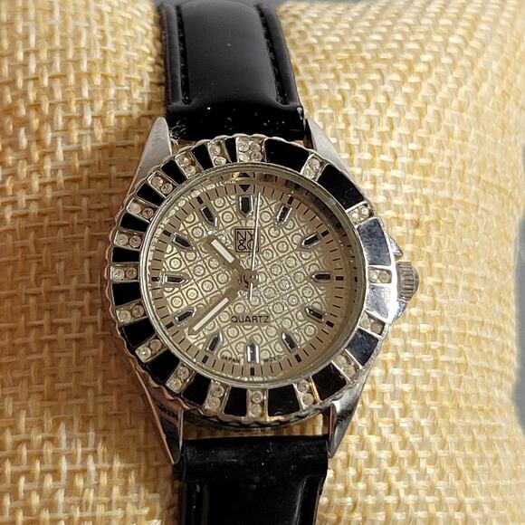 NY & Co Women’s Quartz Watch Stainless Steel Bezel Black Rhinestones Silver main image 12